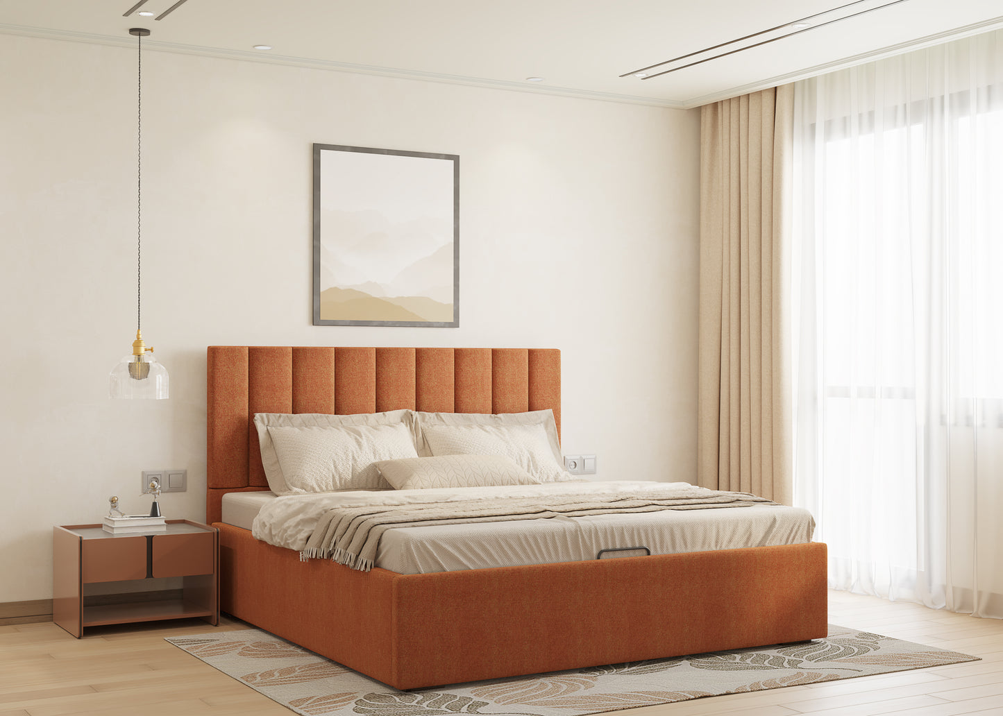 Augustus Bed (Fully Upholstered) 50+ colour options - Queen Size - Furnishka 