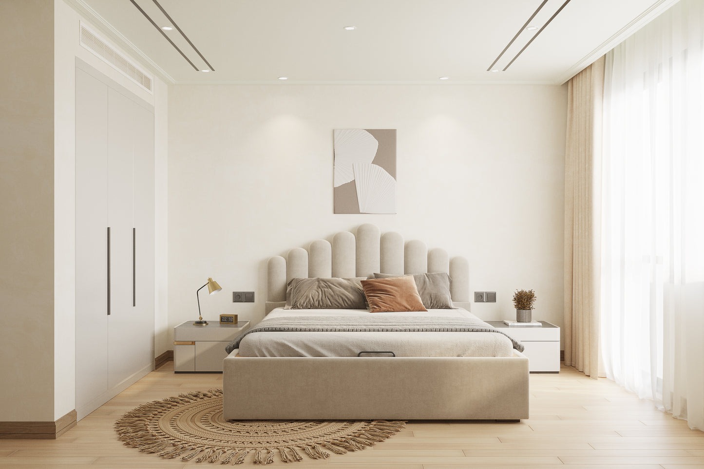 Dora Bed (Fully Upholstered) 50+ colour options - Queen Size - Furnishka 