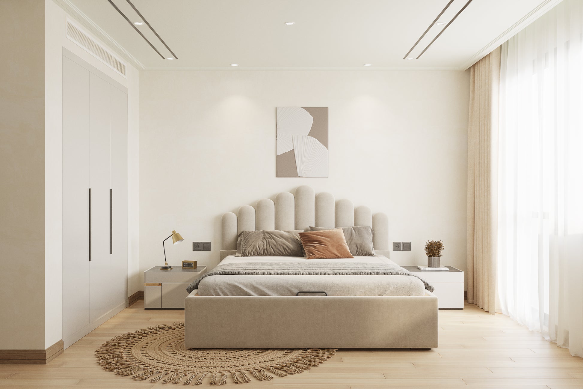 Dora Bed (Fully Upholstered) 50+ colour options - Queen Size - Furnishka 