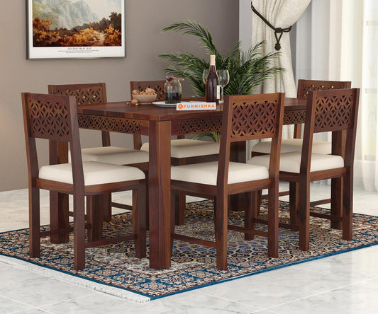 Pearl 6 Seater Dining Set With Cushion Chairs