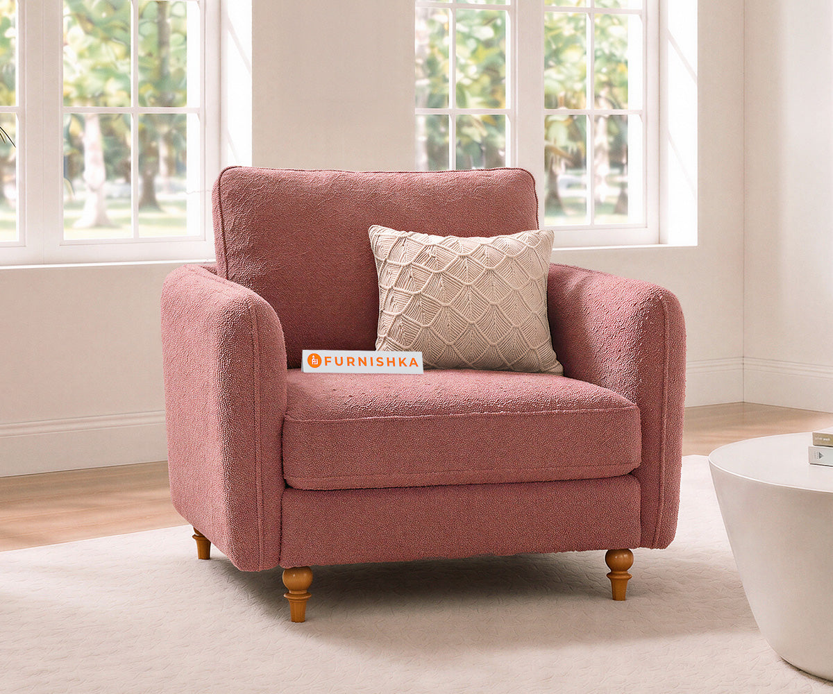 Flora 1 Seater Sofa in Iceland Clay Rose