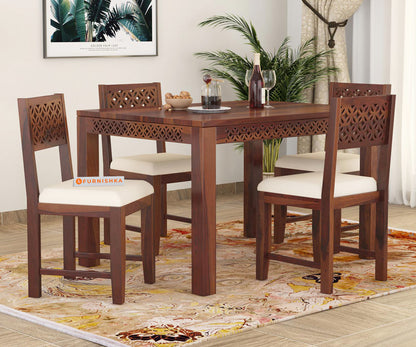 Pearl 4 Seater Dining Set With Cushion Chairs