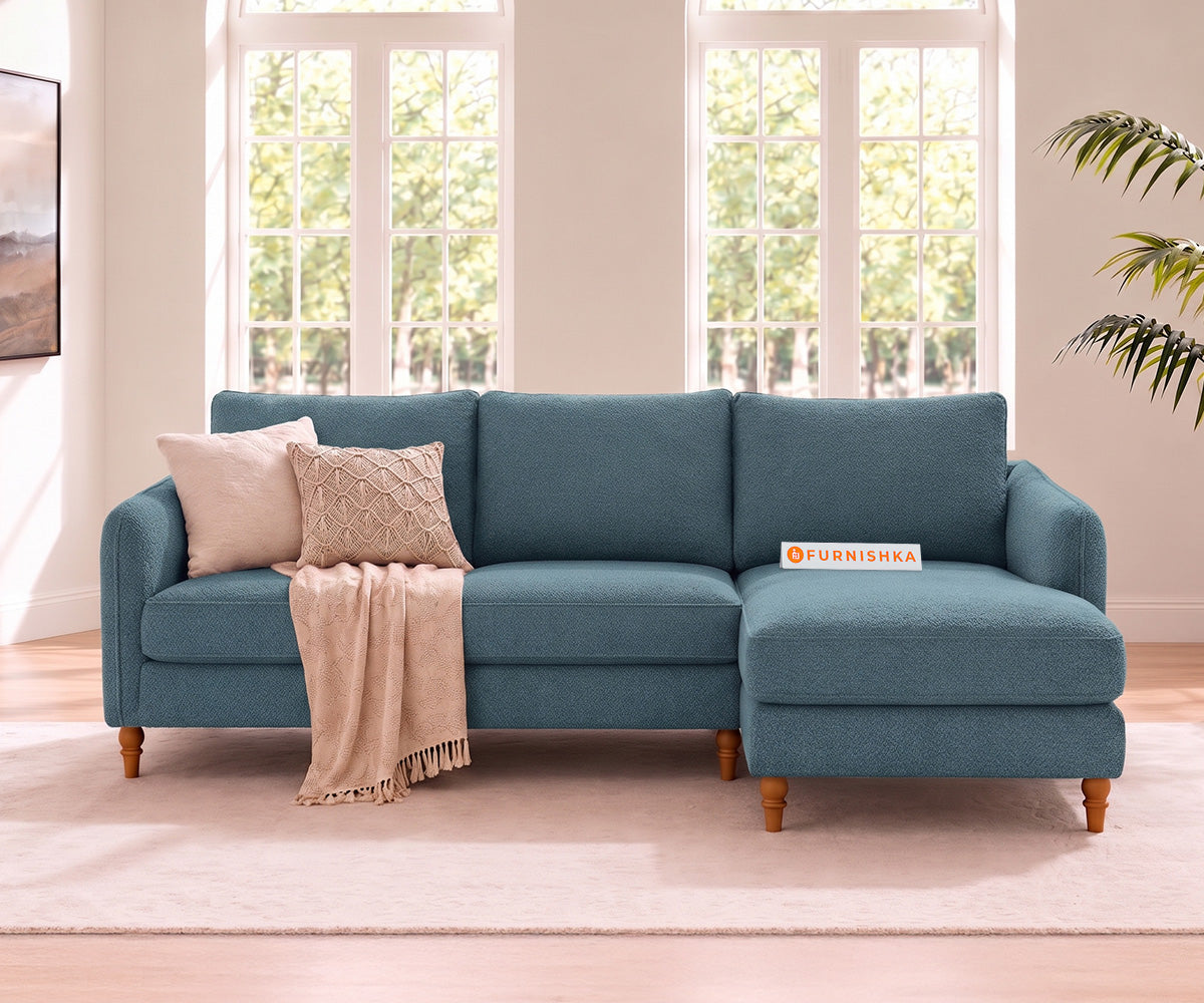 Flora 2 Seater Sectional Sofa RHS - Vintage Aqua