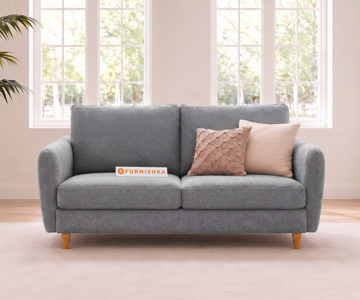 Flora 2 Seater Sofa in Silver Grey