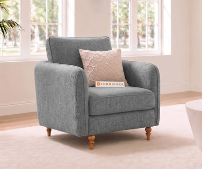 Flora 1 Seater Sofa in Silver Grey
