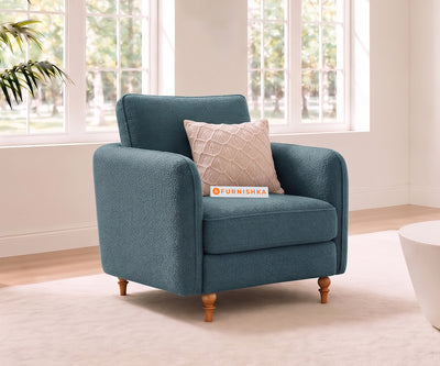 Flora 1 Seater Sofa in Vintage Aqua