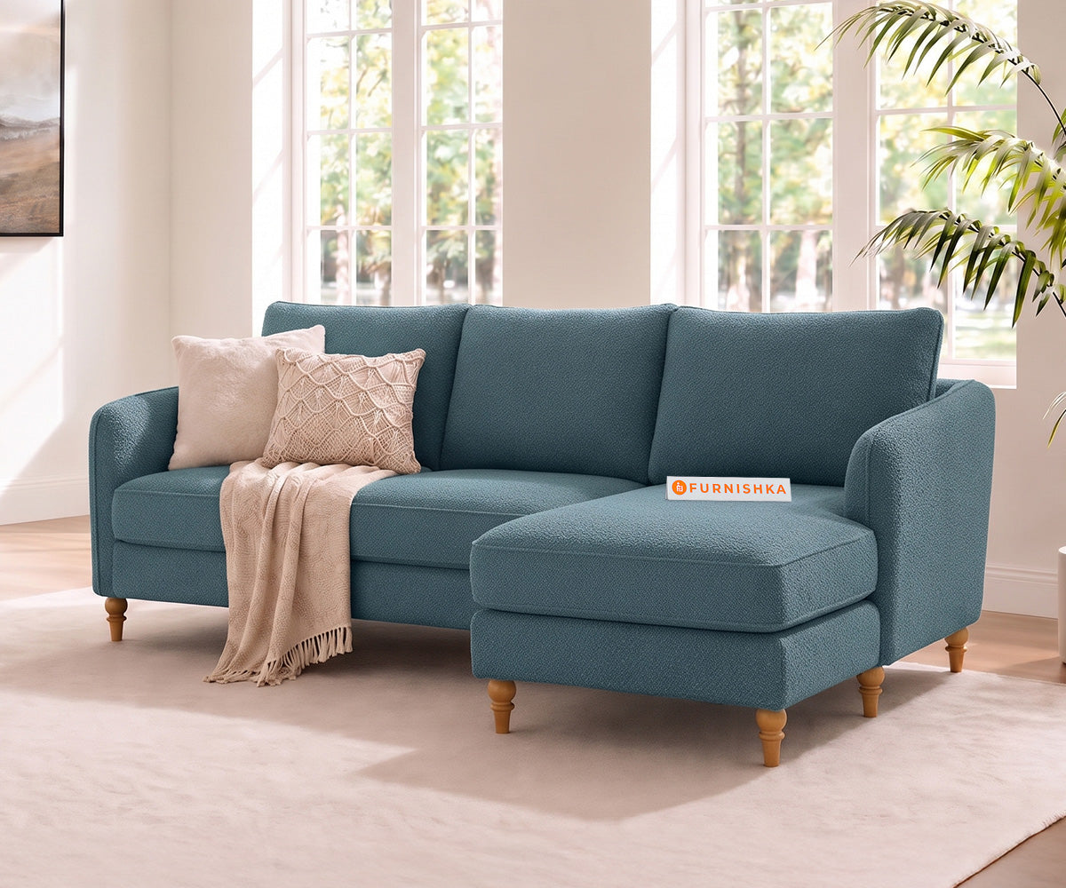 Flora 2 Seater Sectional Sofa RHS - Vintage Aqua