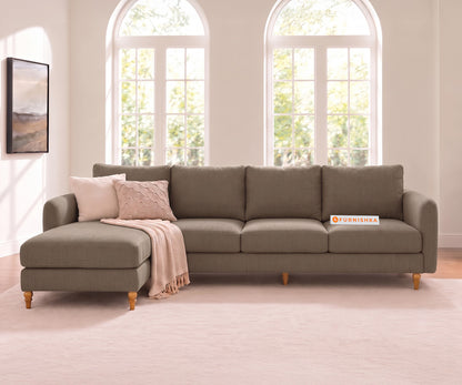 Flora 3 Seater Sectional Sofa LHS - Taupe Beige