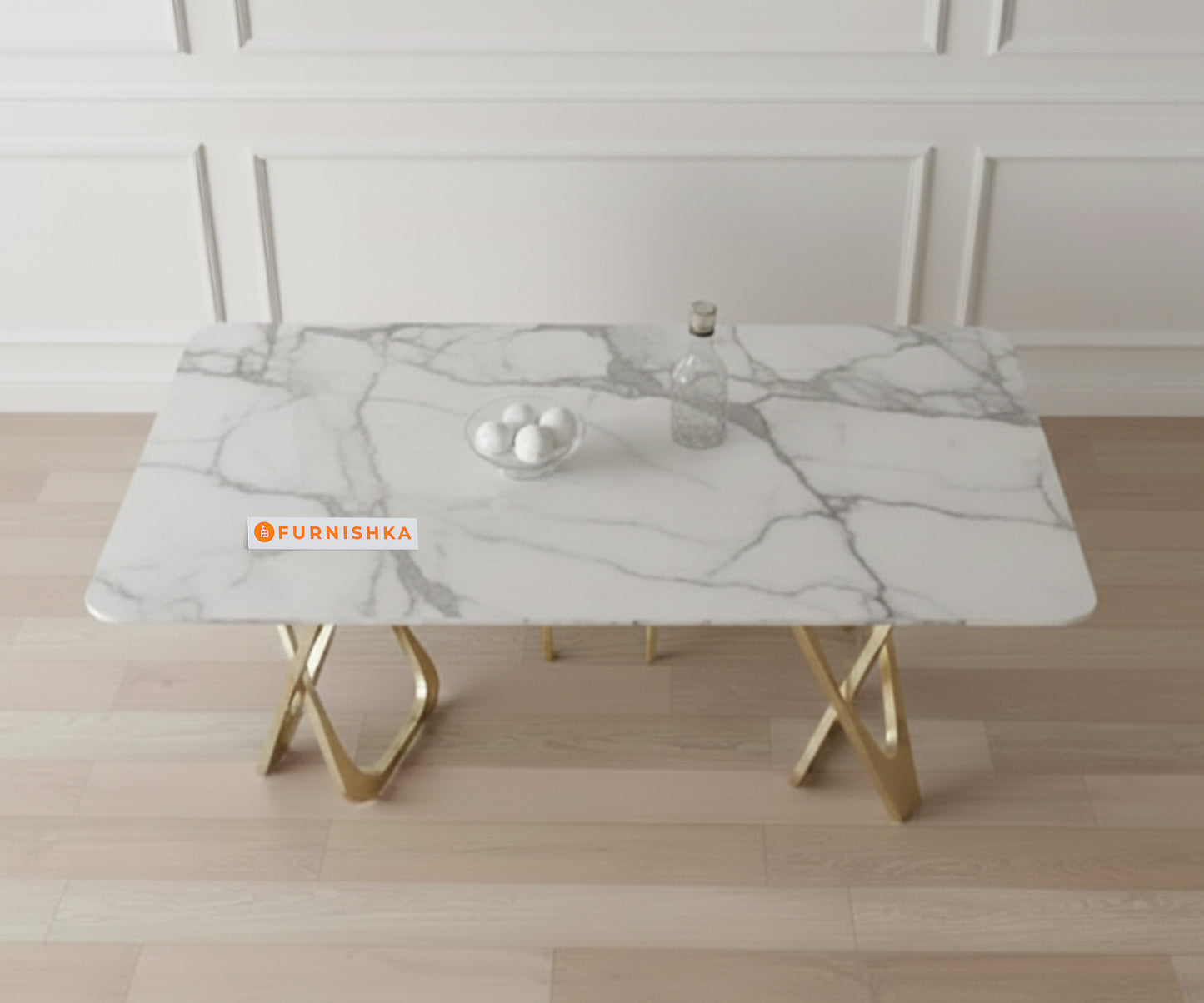 Dolce 4 Seater Dining Sets with White Engineered Marble Top