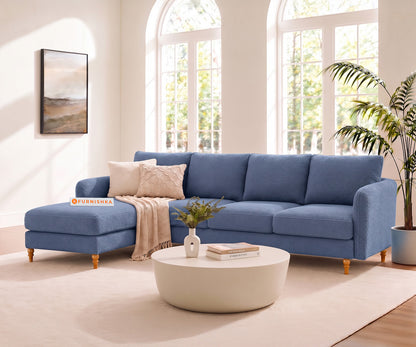 Flora 3 Seater Sectional Sofa LHS - Dusty Blue