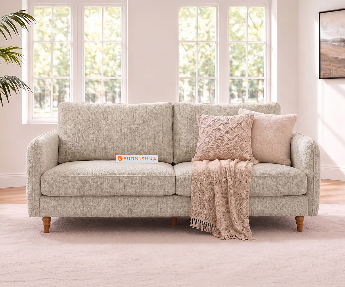 Flora 3 seater sofa in Bone white