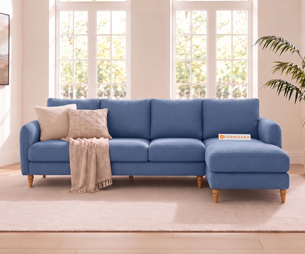 Flora 3 Seater Sectional Sofa RHS - Dusty Blue