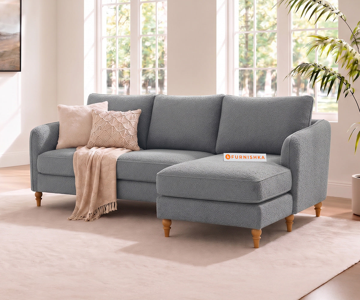 Flora 2 Seater Sectional Sofa RHS - Silver Grey