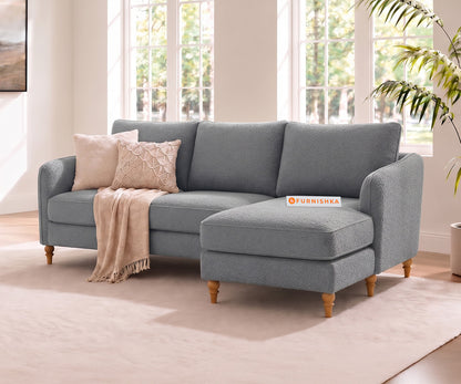 Flora 2 Seater Sectional Sofa RHS - Silver Grey
