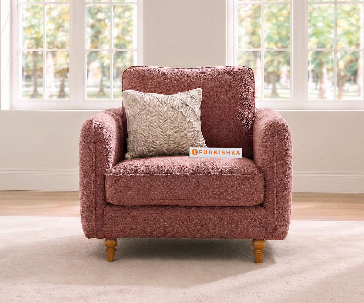 Flora 1 Seater Sofa in Iceland Clay Rose