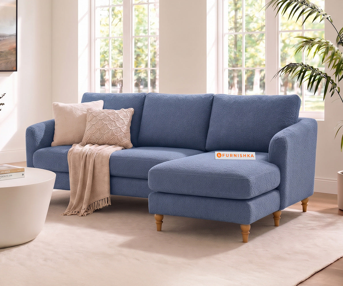 Flora 2 Seater Sectional Sofa RHS - Dusty Blue