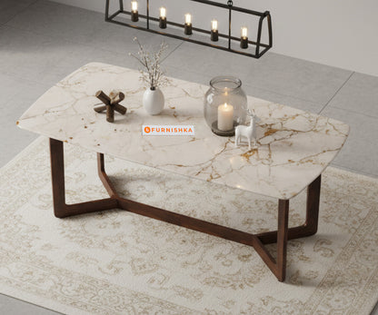 Vetra 4 Seater Dining Sets with Rosalia Gold Engineered Marble Top