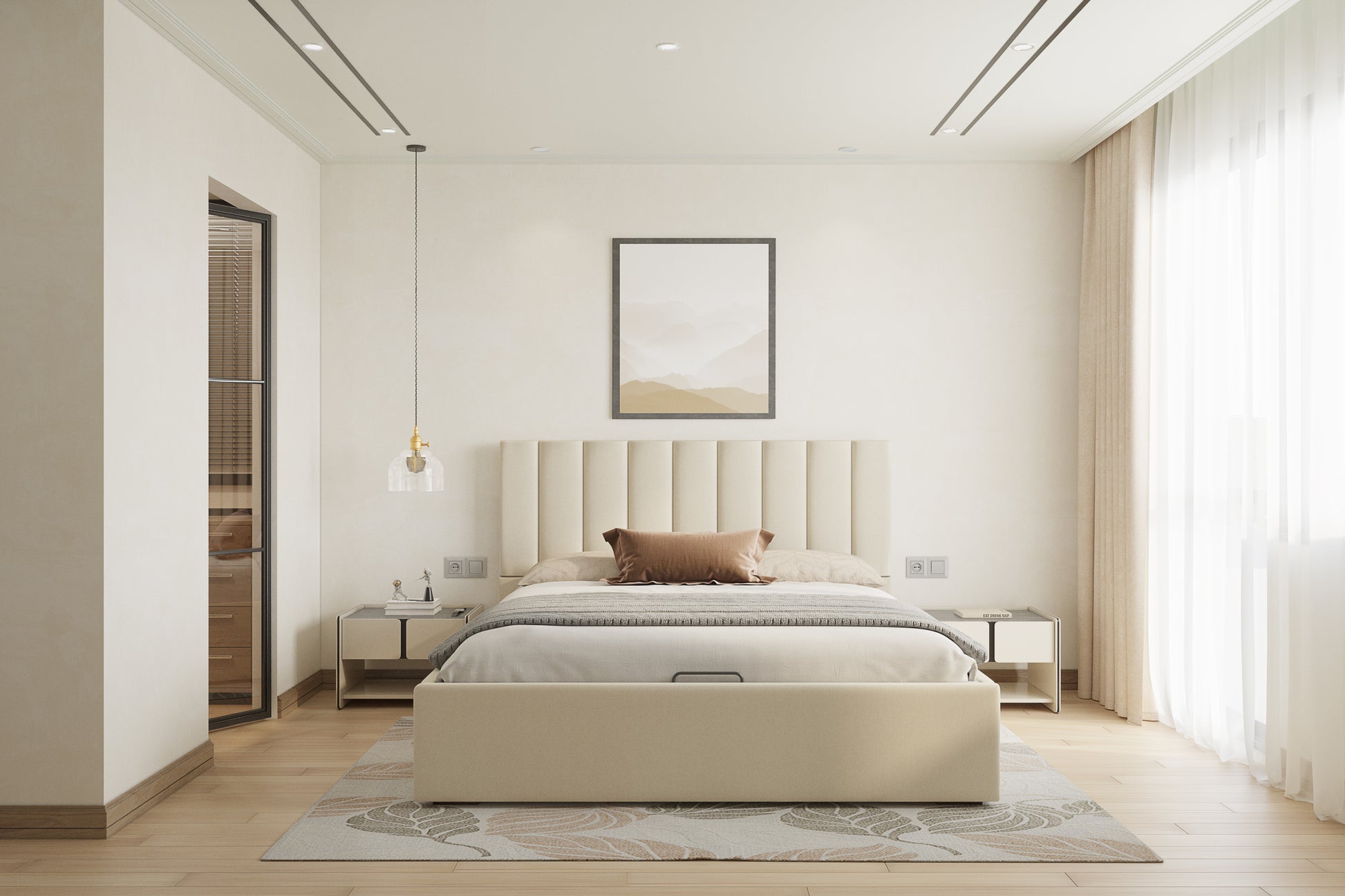 Augustus Bed (Fully Upholstered) 50+ colour options - Queen Size - Furnishka 