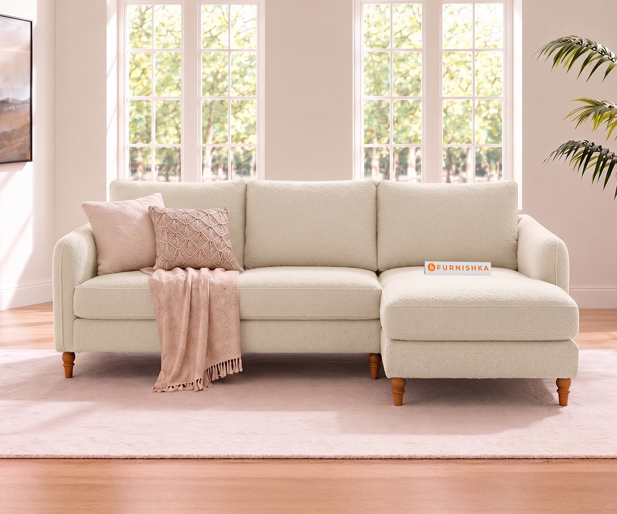 Flora 2 Seater Sectional Sofa RHS - Bone White