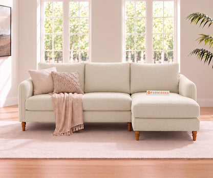 Flora 2 Seater Sectional Sofa RHS - Bone White