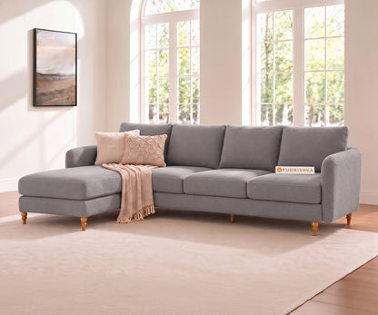 Flora 3 Seater Sectional Sofa LHS - Silver Grey