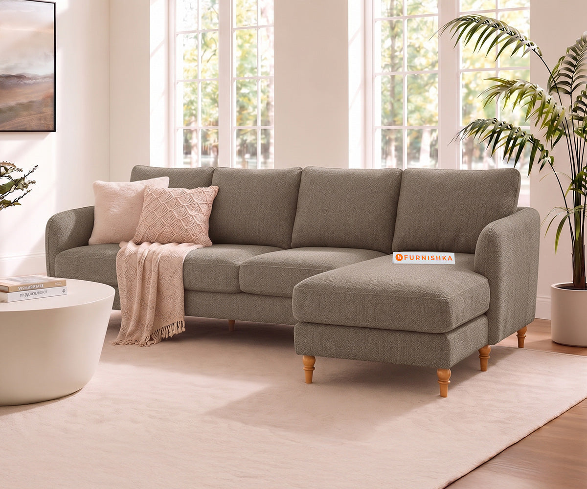 Flora 3 Seater Sectional Sofa RHS - Taupe Beige