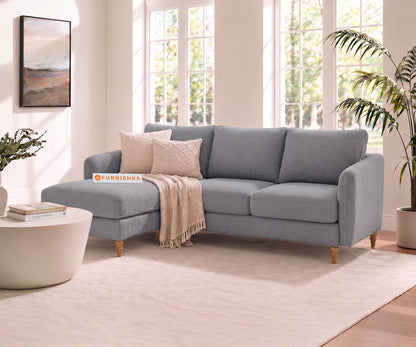 Flora 2 Seater Sectional Sofa LHS - Silver Grey