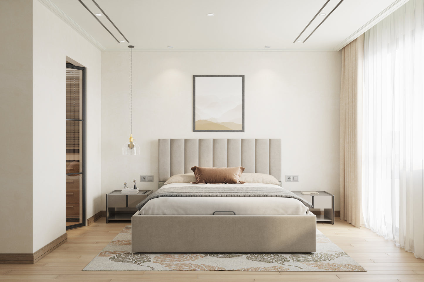 Augustus Bed (Fully Upholstered) 50+ colour options - Queen Size - Furnishka 