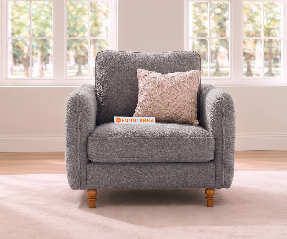 Flora 1 Seater Sofa in Silver Grey