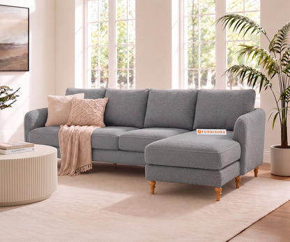 Flora 3 Seater Sectional Sofa RHS - Silver Grey