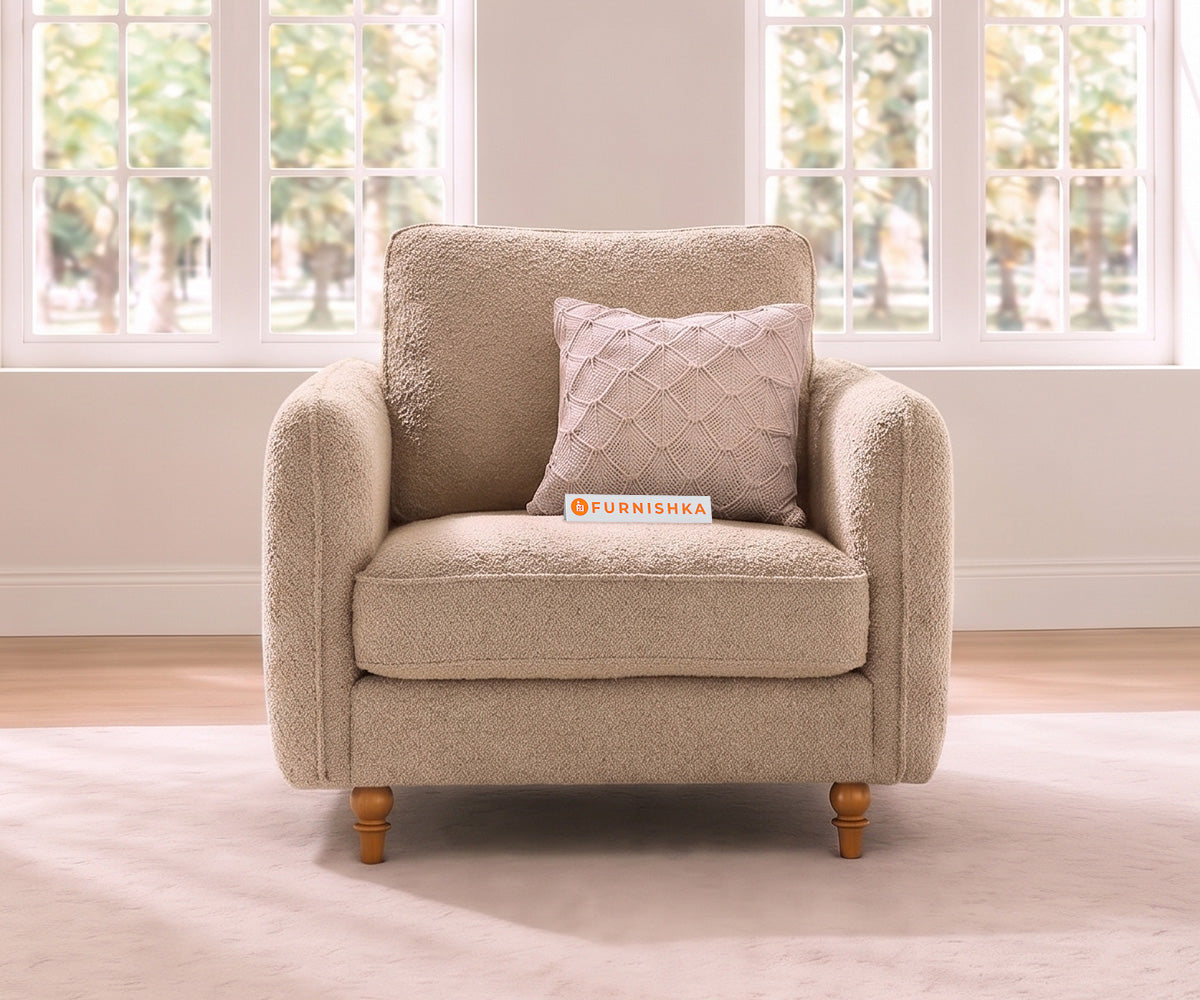 Flora 1 Seater Sofa in Bone White