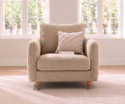 Flora 1 Seater Sofa in Bone White