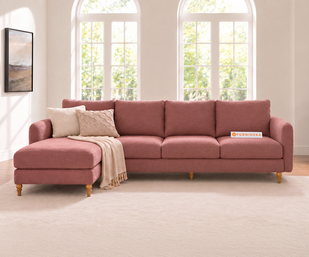 Flora 3 Seater Sectional Sofa LHS - Iceland Clay Rose