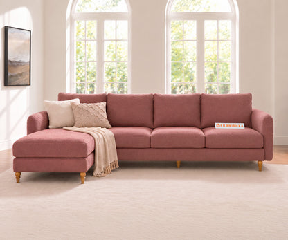 Flora 3 Seater Sectional Sofa LHS - Iceland Clay Rose