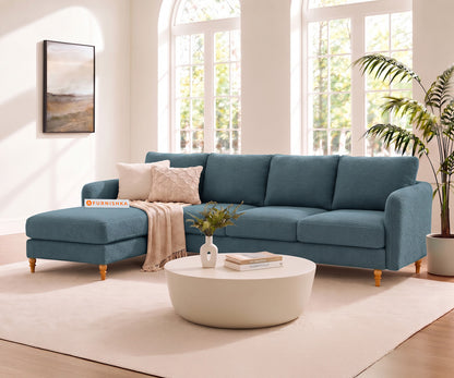 Flora 3 Seater Sectional Sofa LHS - Vintage Aqua