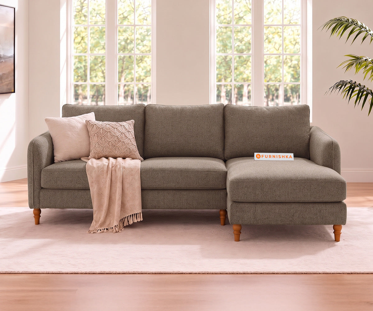 Flora 2 Seater Sectional Sofa RHS - Taupe Beige
