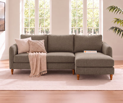 Flora 2 Seater Sectional Sofa RHS - Taupe Beige