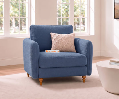 Flora 1 Seater Sofa in Dusty Blue