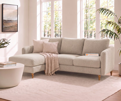 Flora 2 Seater Sectional Sofa LHS - Bone White