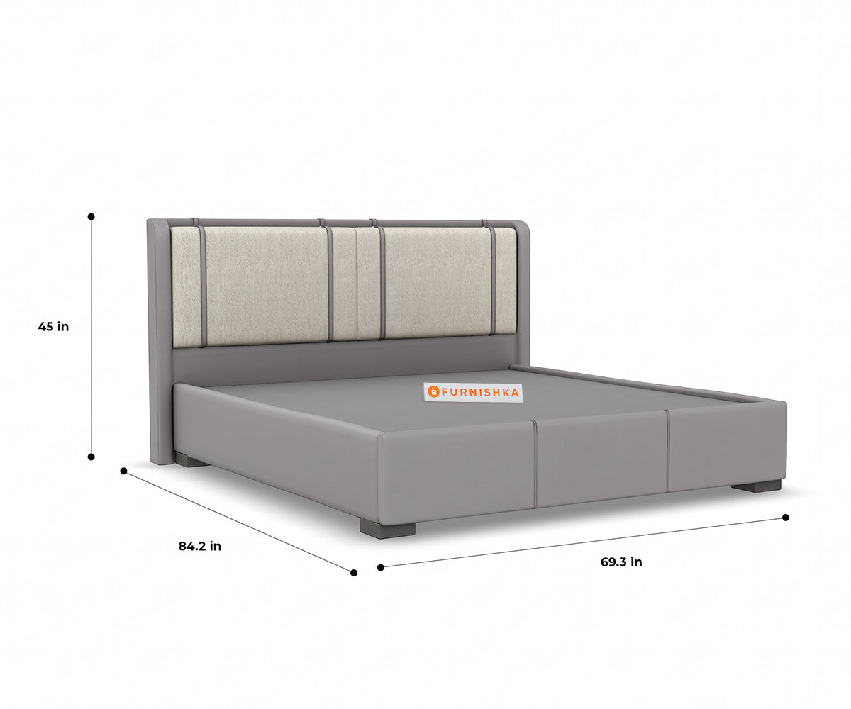 Vero Queen Hydraulic Upholstered Bed in Infinity Grey and Bone White