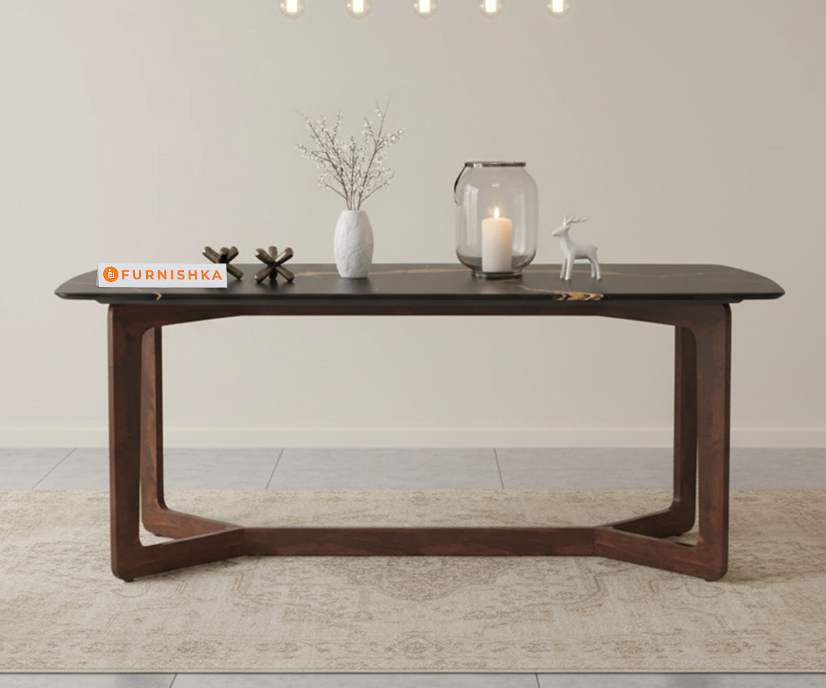 Vetra 4 Seater Dining Sets with Black Engineered Marble Top