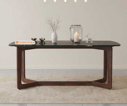 Vetra 4 Seater Dining Sets with Black Engineered Marble Top