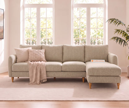Flora 3 Seater Sectional Sofa RHS - Bone White