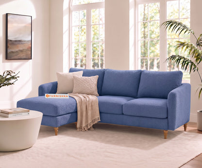 Flora 2 Seater Sectional Sofa LHS - Dusty Blue