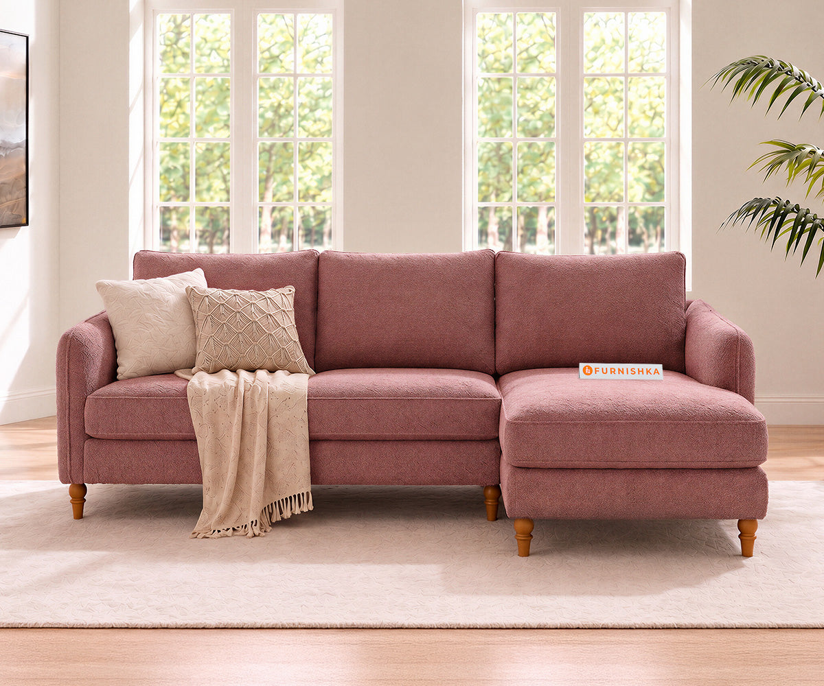 Flora 2 Seater Sectional Sofa RHS - Iceland Clay Rose