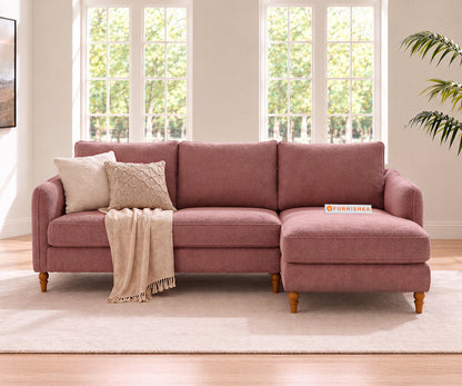 Flora 2 Seater Sectional Sofa RHS - Iceland Clay Rose
