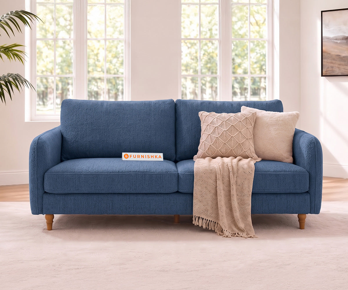 Flora 3 seater sofa in Dusty Blue