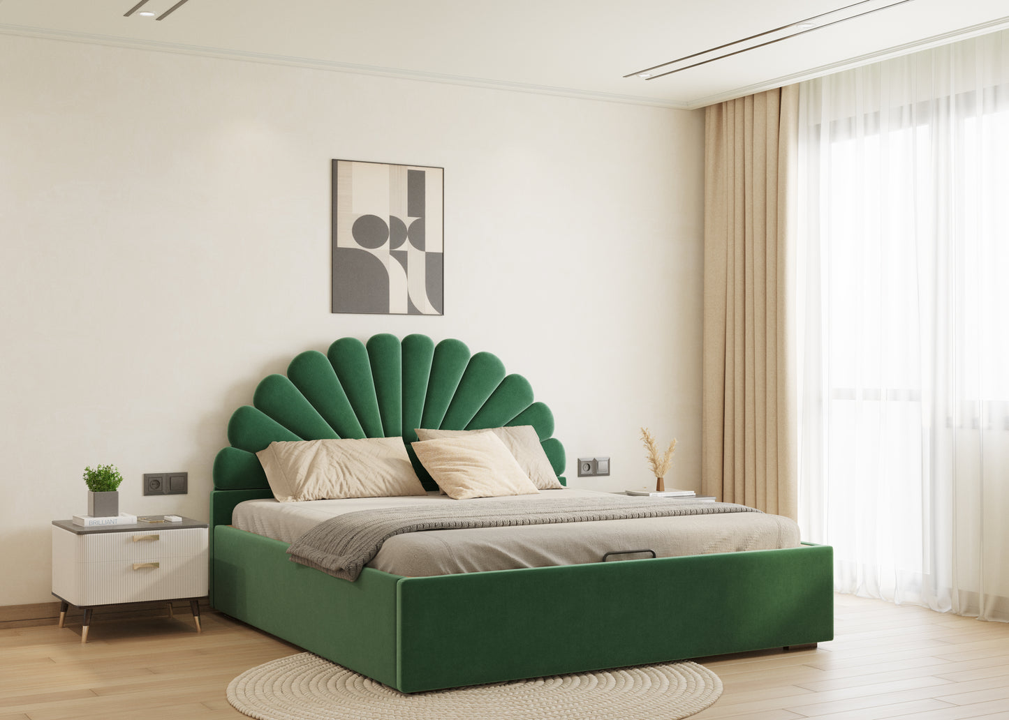 Satin Bed (Fully Upholstered) 50+ colour options - Queen Size - Furnishka 