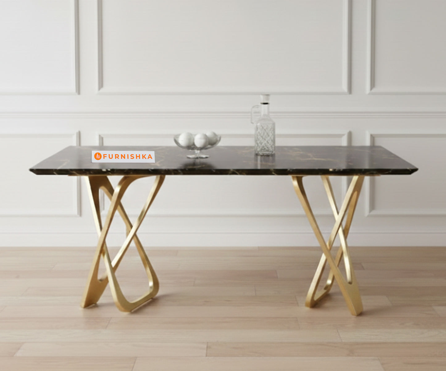 Dolce 4 Seater Dining Sets with Black Engineered Marble Top