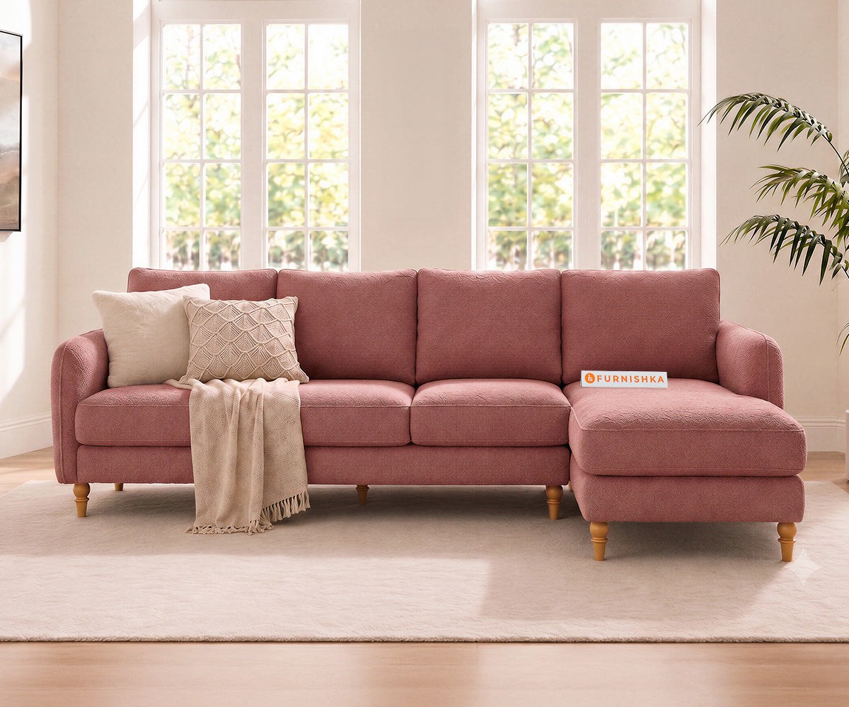 Flora 3 Seater Sectional Sofa RHS - Iceland Clay Rose